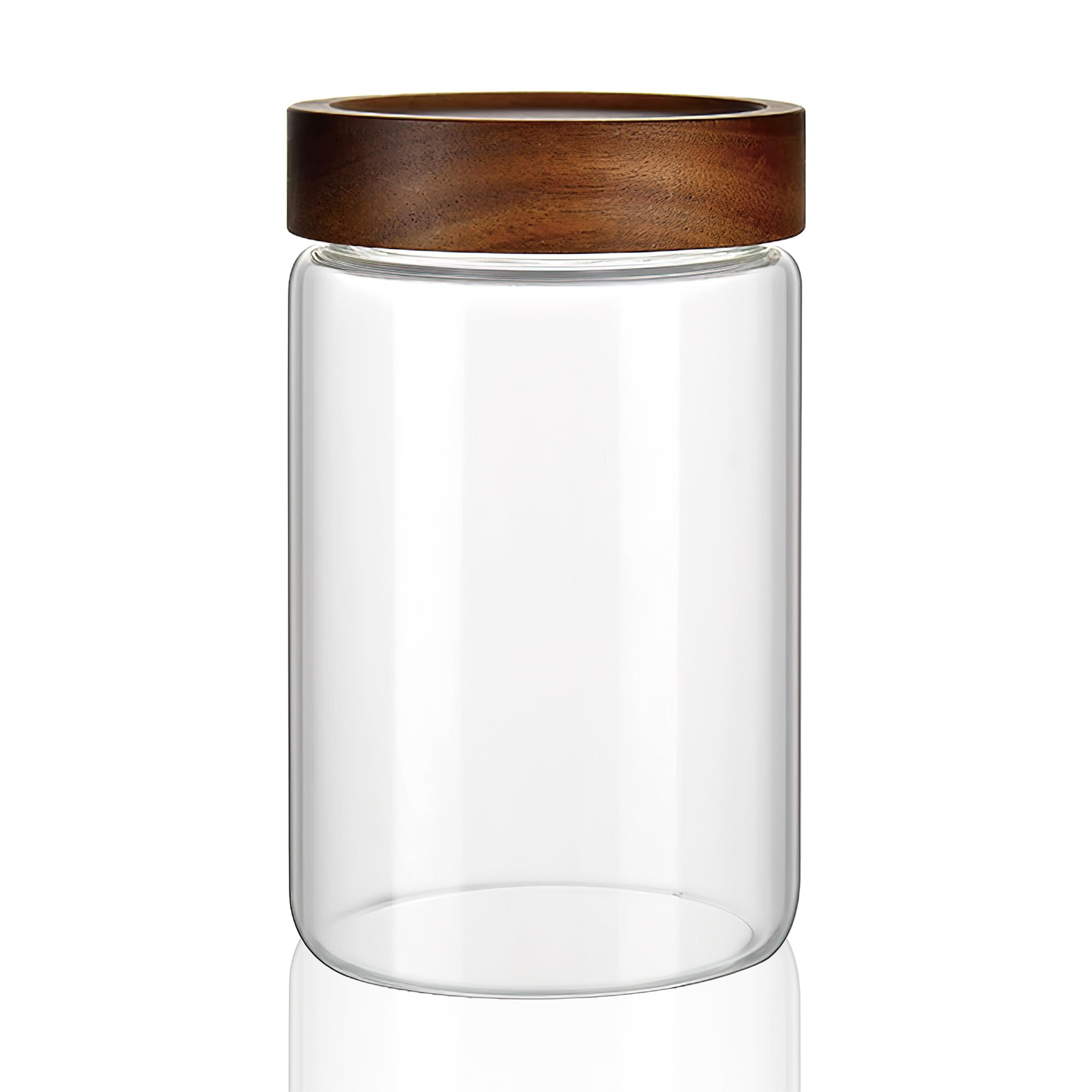 900ml Acacia Screw-On Glass Pantry Jar