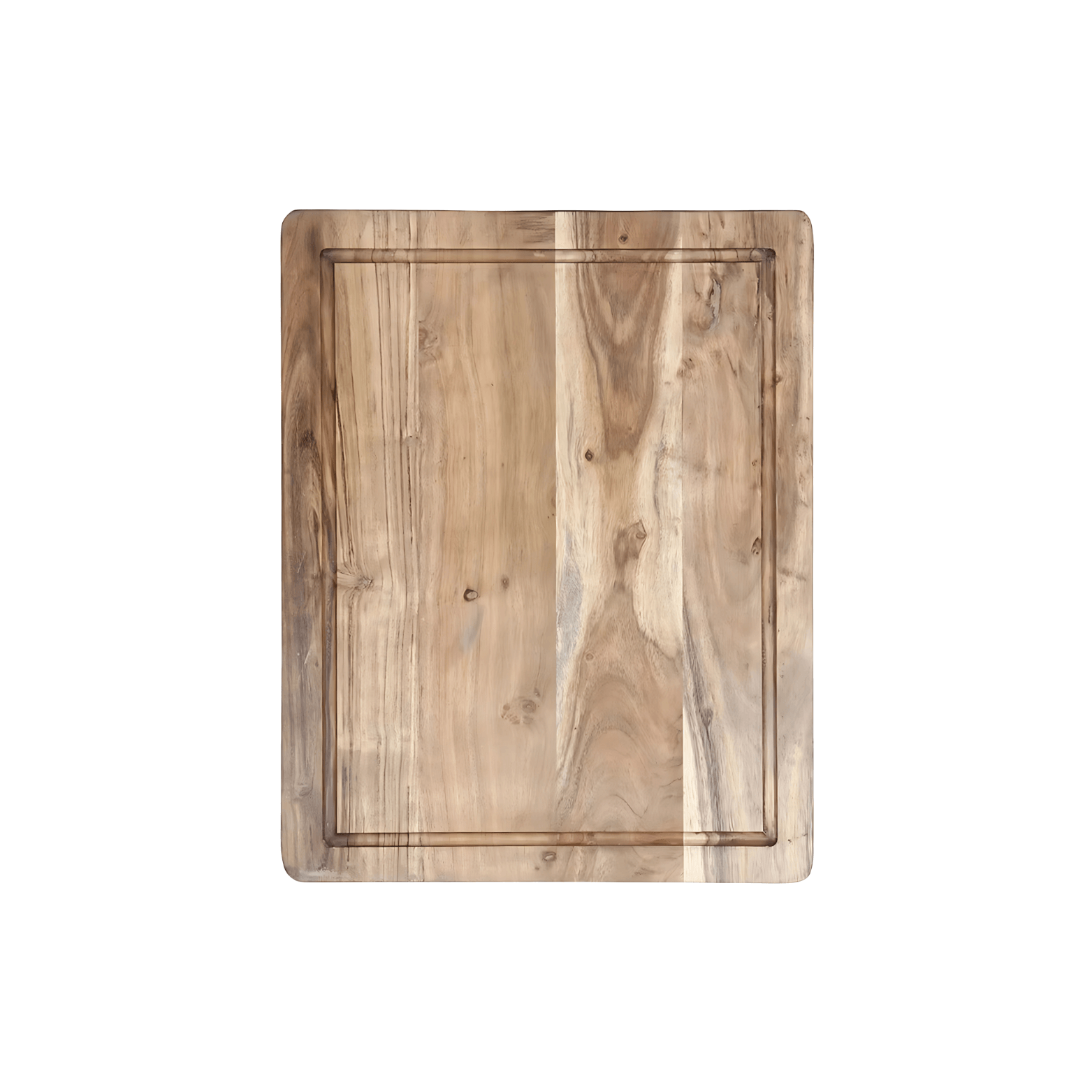 Acacia chopping board for kitchen use, ideal for space-saving storage and organization.