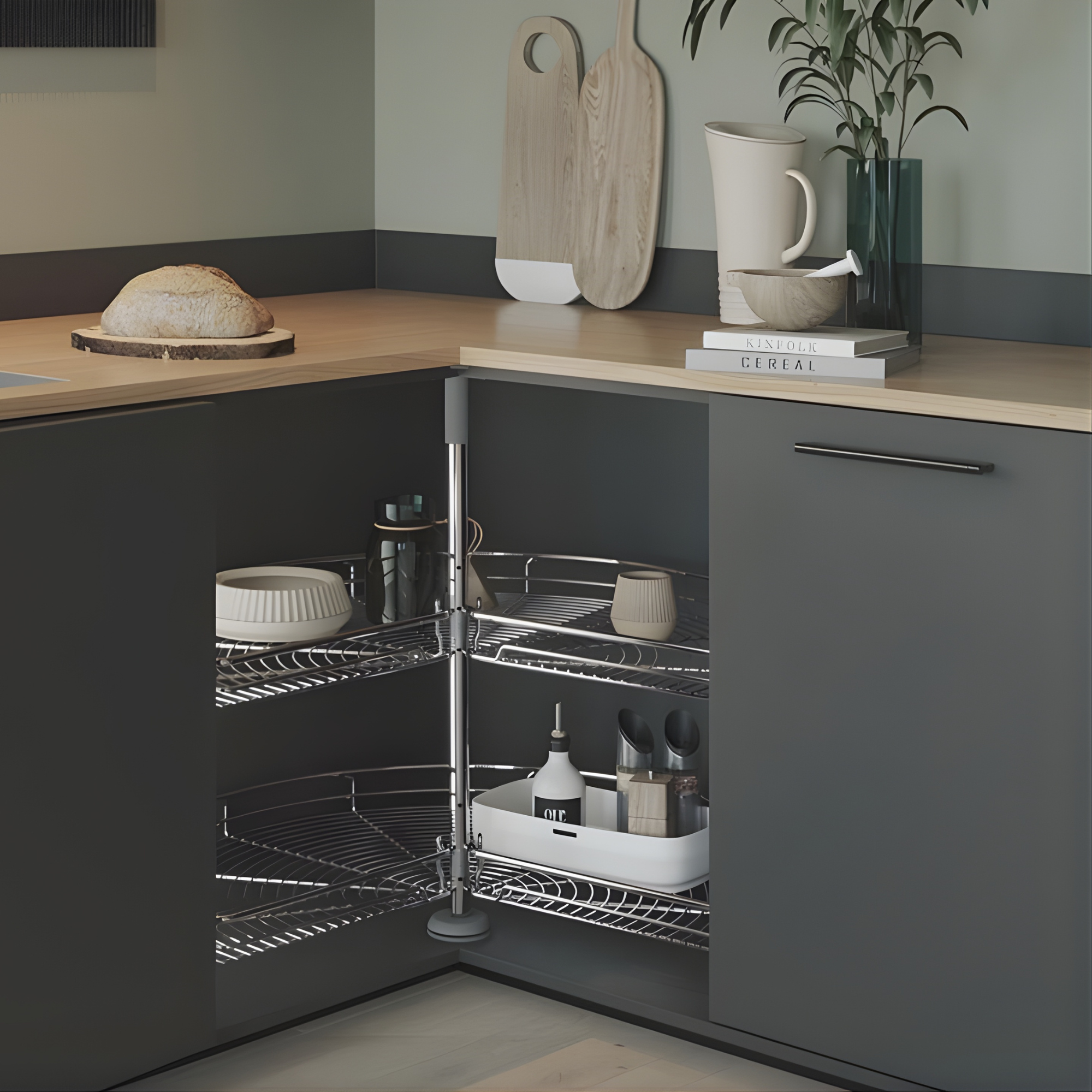 lazy susan corner cabinet 270° swivel unit