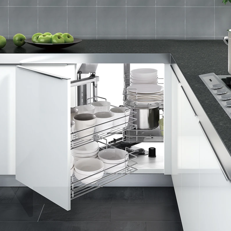 chrome magic corner unit for 900mm blind cabinets