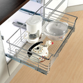 chrome wire pull-out baskets for 400mm cabinet