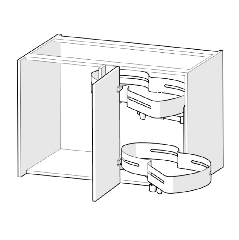 swivel corner unit left and right hand mechanism