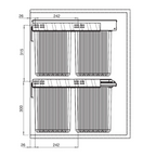 dual pull-out kitchen bin for 450mm cabinet
