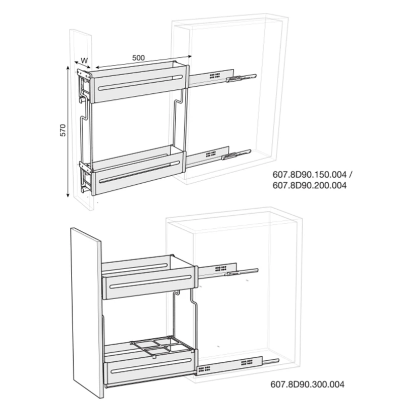 dual pull-out spice rack kitchen organiser