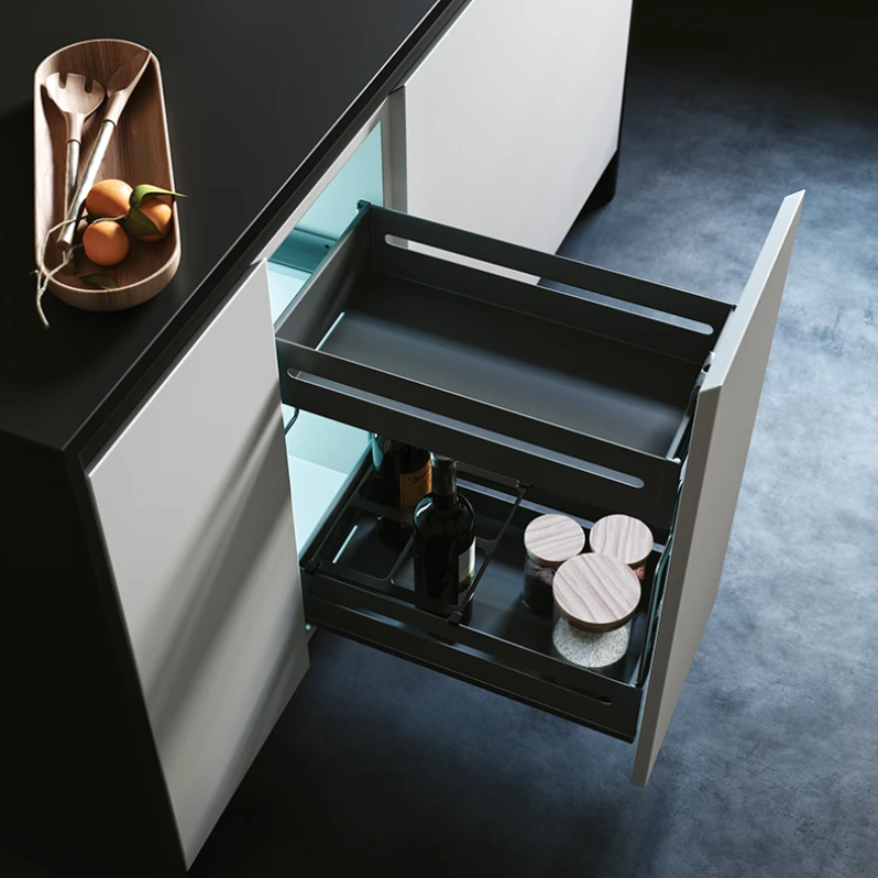 dual pull-out spice rack kitchen organiser