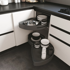 swivel corner unit left and right hand storage trays