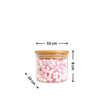 580ml glass storage jar with bamboo lid, filled with marshmallows, ideal for kitchen storage, pantry organisation, and space-saving in Australia.