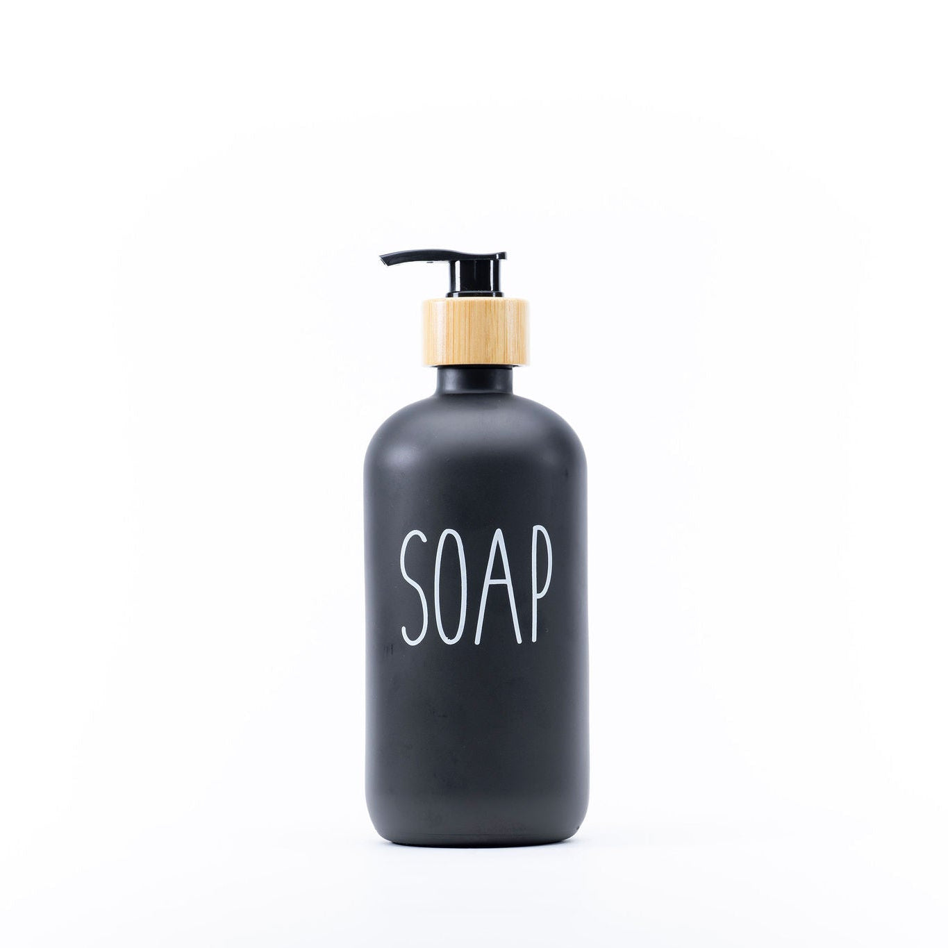Black Glass Pump Bottle – 500 ml Refillable Dispenser
