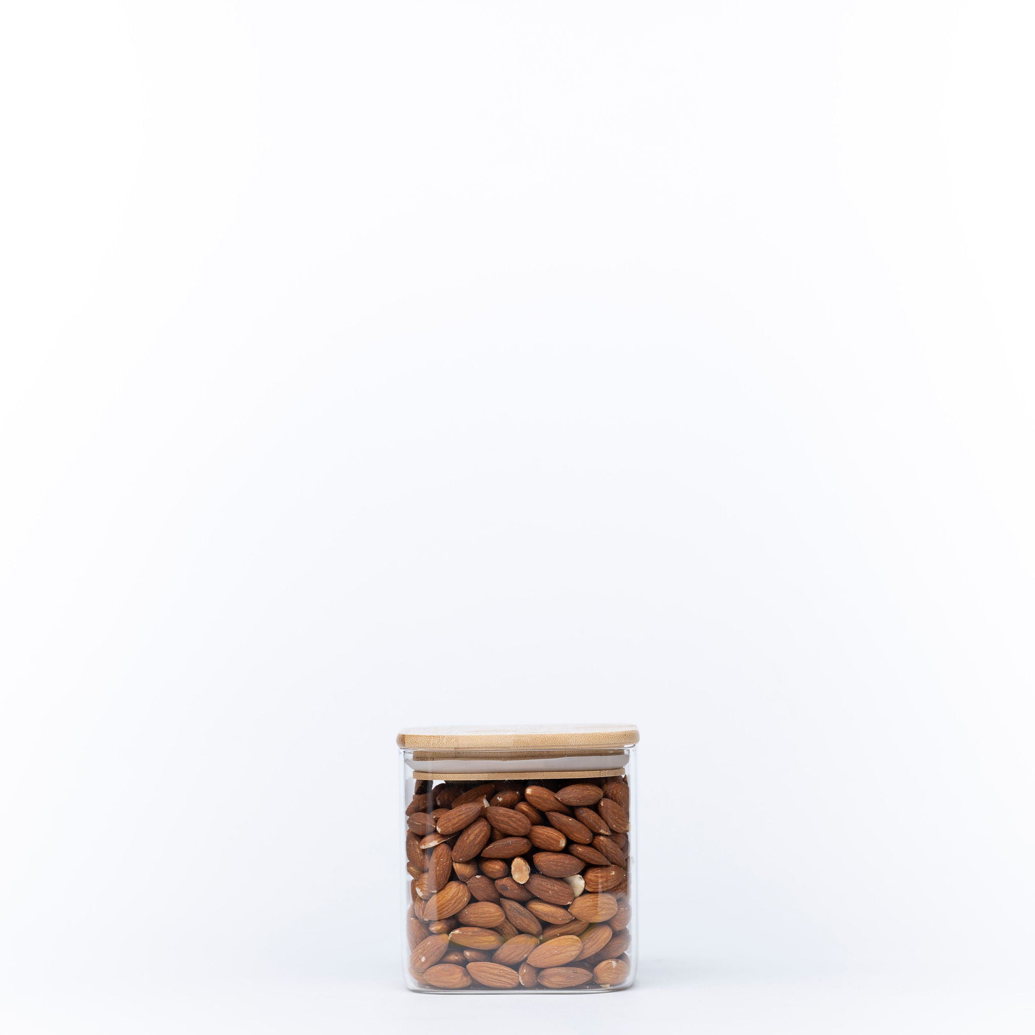 Square Glass Jar with Bamboo Lid – 750ml Pantry Storage