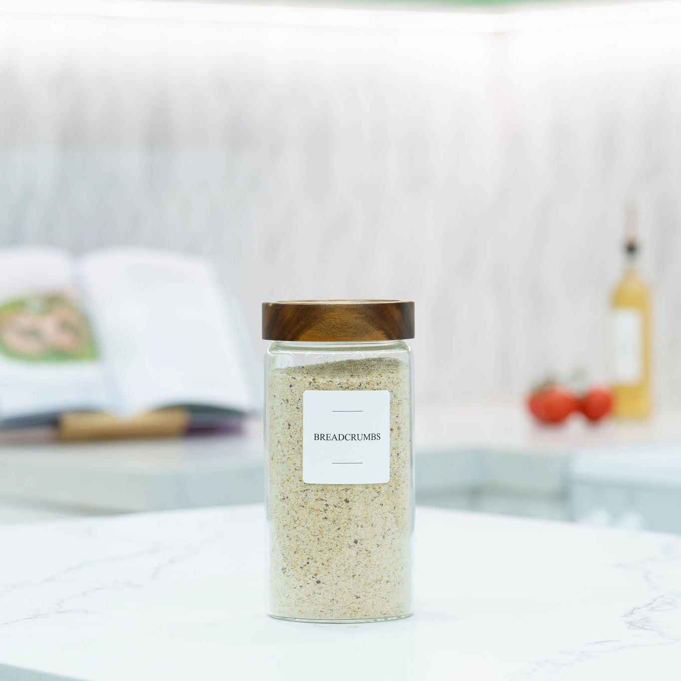 1200ml Acacia Screw-On Glass Pantry Jar