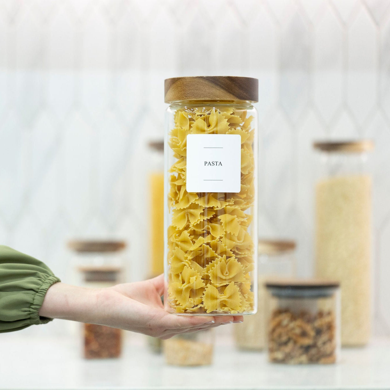 1750ml Acacia Glass Jar – Pantry Storage Container
