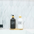 White Glass Pump Bottle – 500 ml Refillable Dispenser