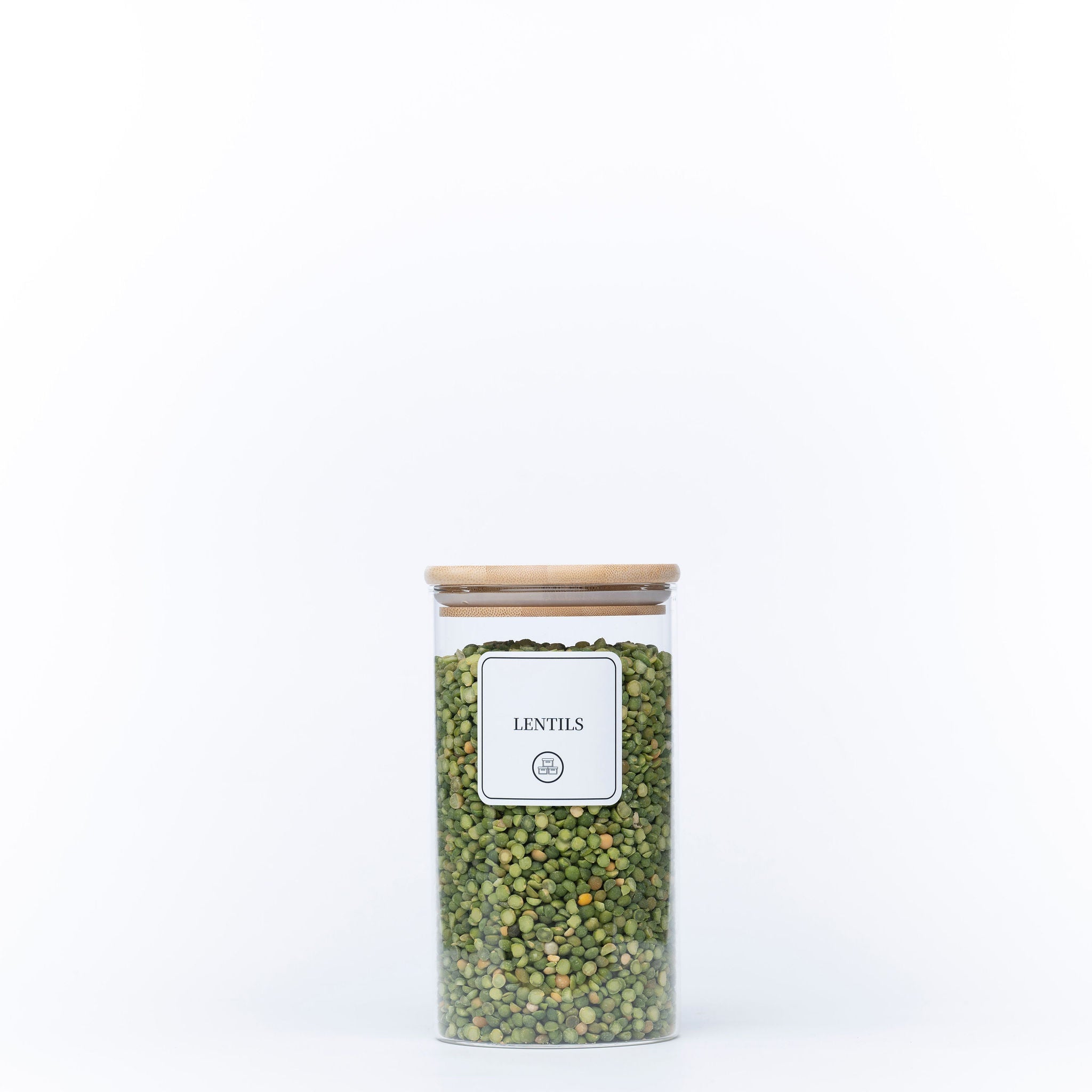 1400ml Round Glass Storage Jar with Bamboo Lid