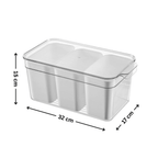 Clear acrylic storage container with lid, ideal for fridge organisation and kitchen storage solutions, 14-Piece Starter Pack.
