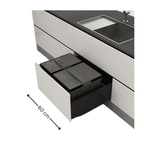 Blum-compatible 35L kitchen bin in a 600mm cabinet, ideal for storage organization.