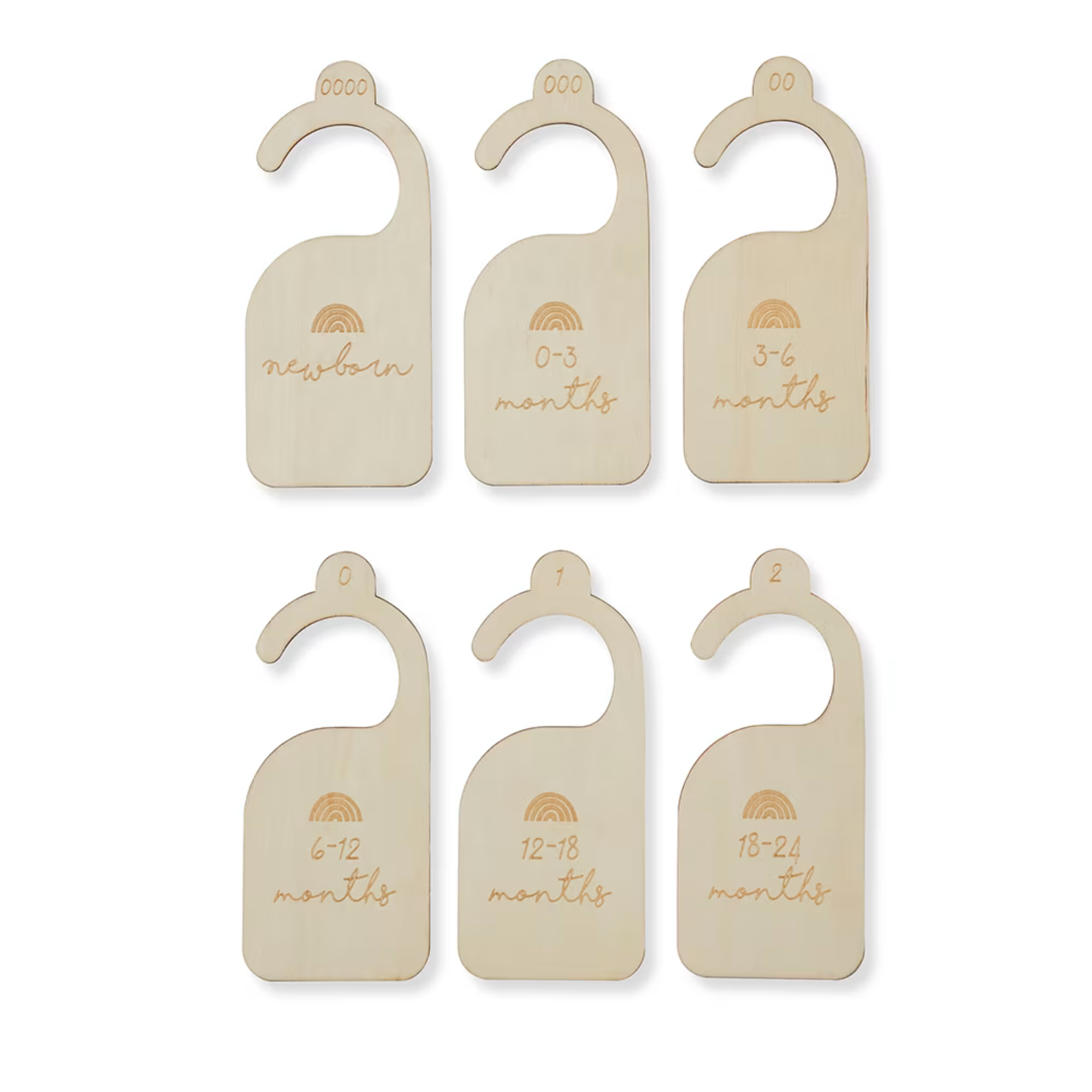 6 Pack Natural Plywood Wardrobe Dividers for Baby Clothes, Stylish Home Storage Solution for Organising Nursery
