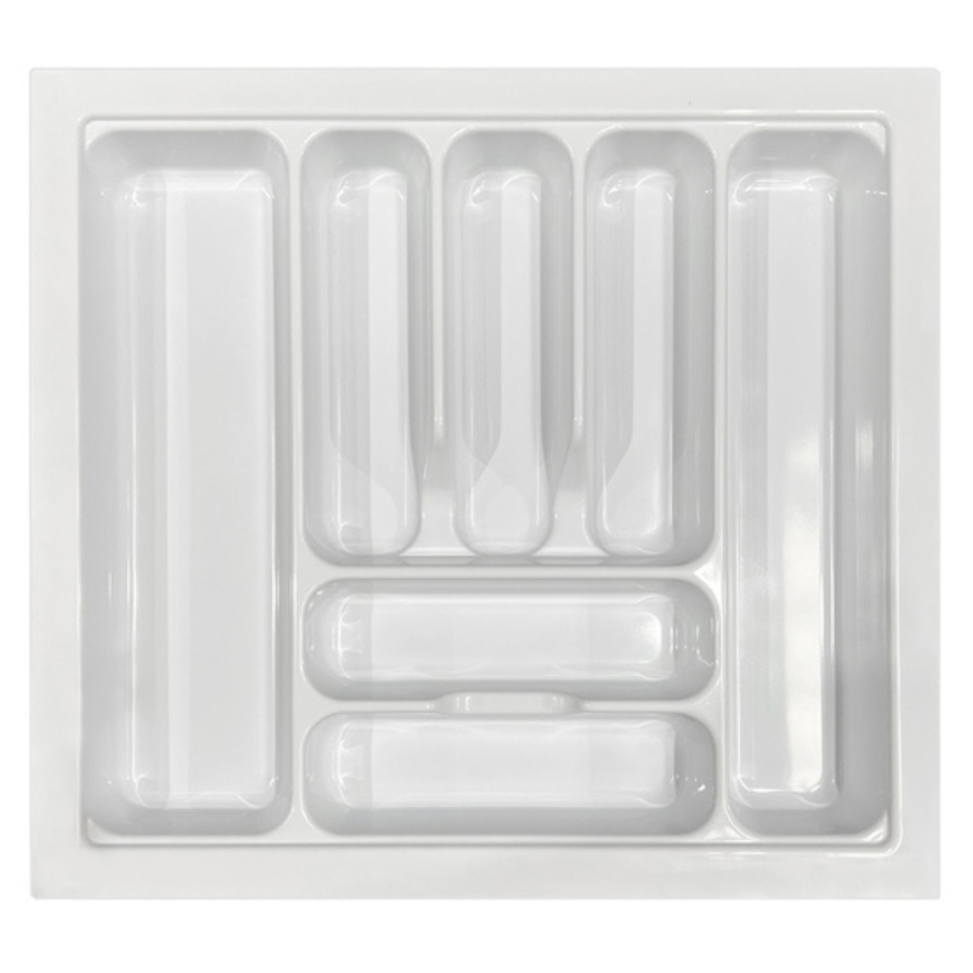 White cutlery tray 530x480mm for kitchen drawers, ideal for home organisation and stylish kitchen storage solutions in Australia.